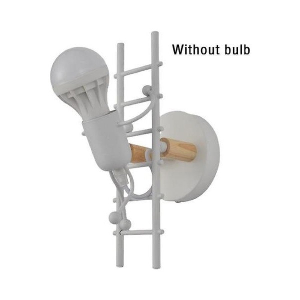 YHome LED Merdiven Tırmanma Heykelcik Duvar Lambası, E27 Lamba, Çocuk Odası Için Demir Heykelcik Dekoratif Duvar Işığı, Bar (Yurt Dışından) - Beyaz Aplikler Fiyatı