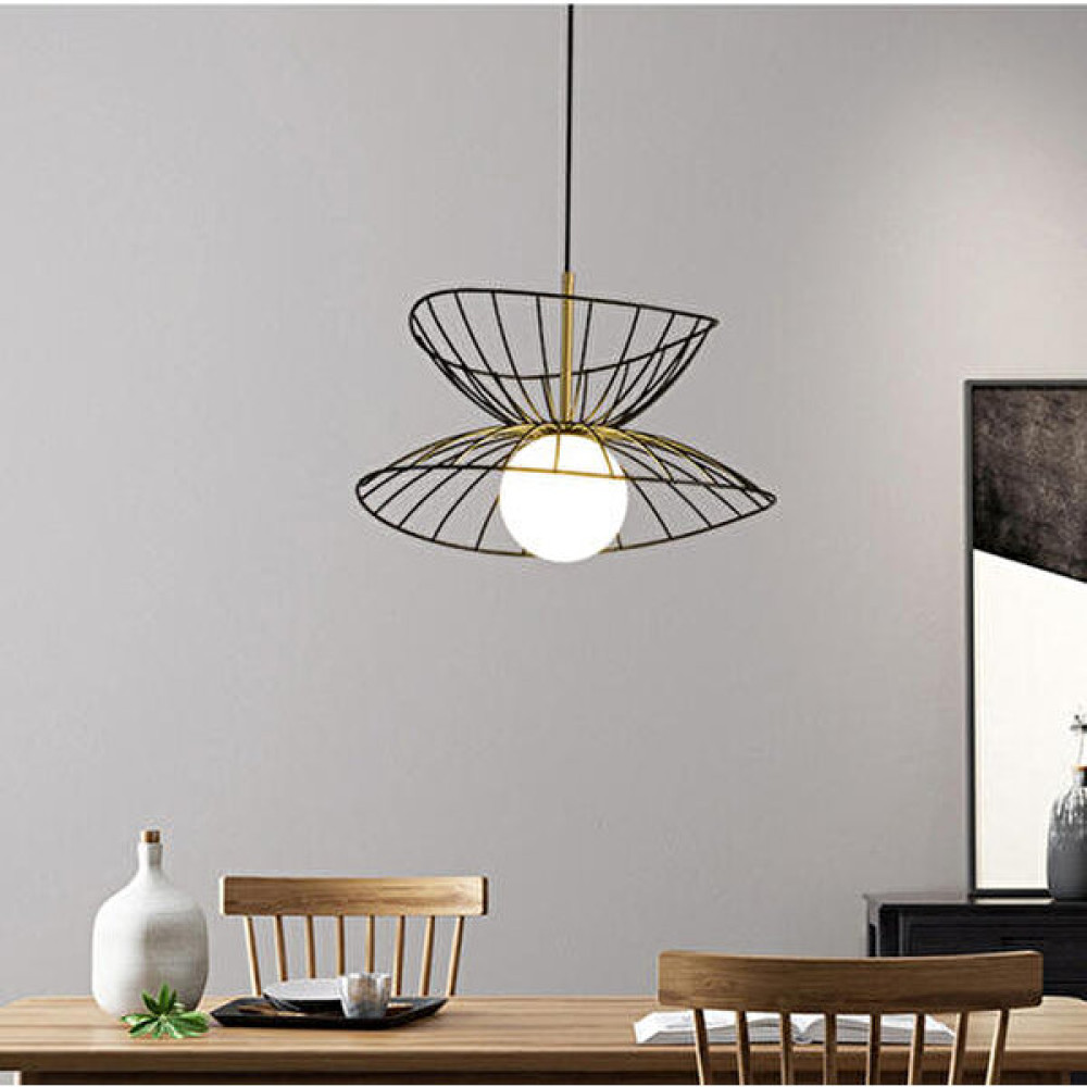 YHome Yemek Odası Küçük Avize, Yatak Odası Sundurma Işığı, Merdiven Koridoru, Yaratıcı Hasır Şapka Balkon Işığı Fikstürü (Yurt Dışından) - Siyah Avize Fiyatı