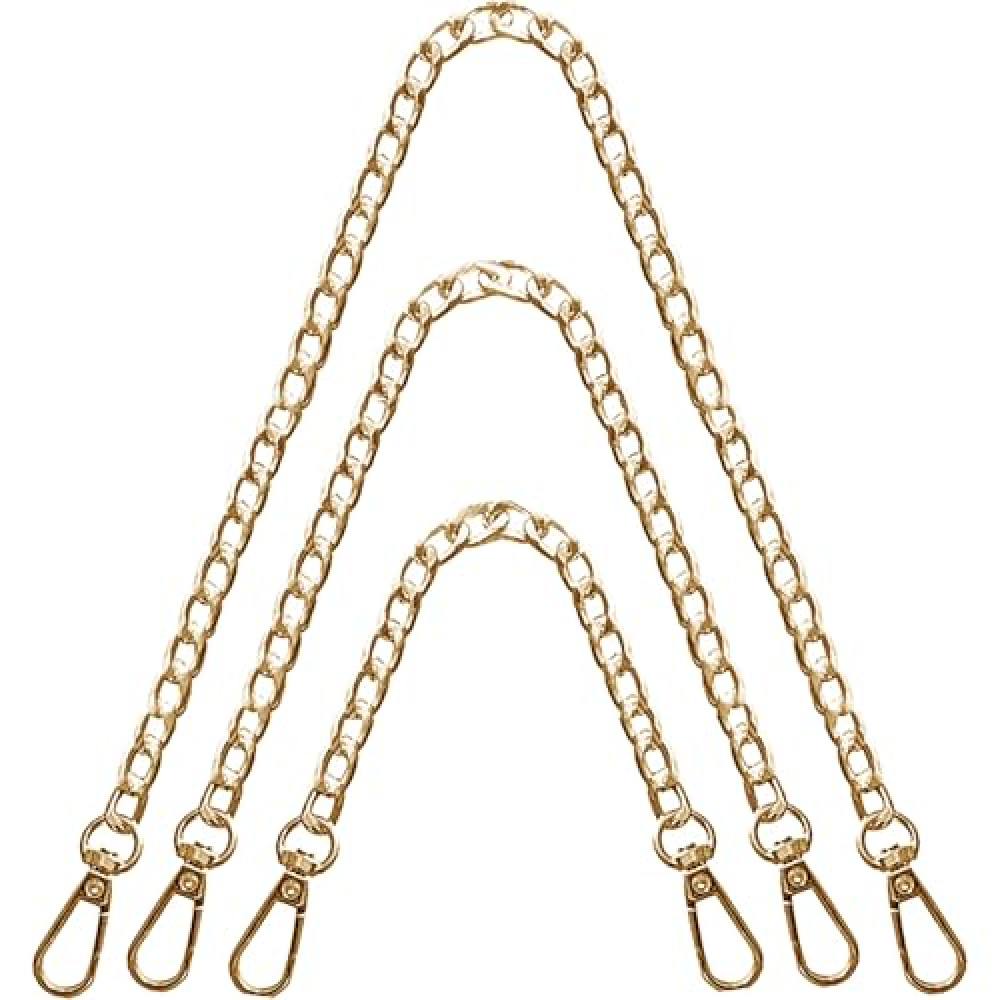 Yiaizhuo 3 Pack (16",36",48") Light-Gold Purse Chain Strap Bag Chains for Handbags