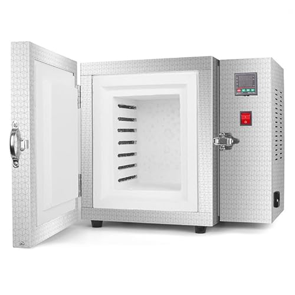 YIEPET 1500W Jewelry Casting Burnout Furnace Oven Machine, with Tongs and Gloves