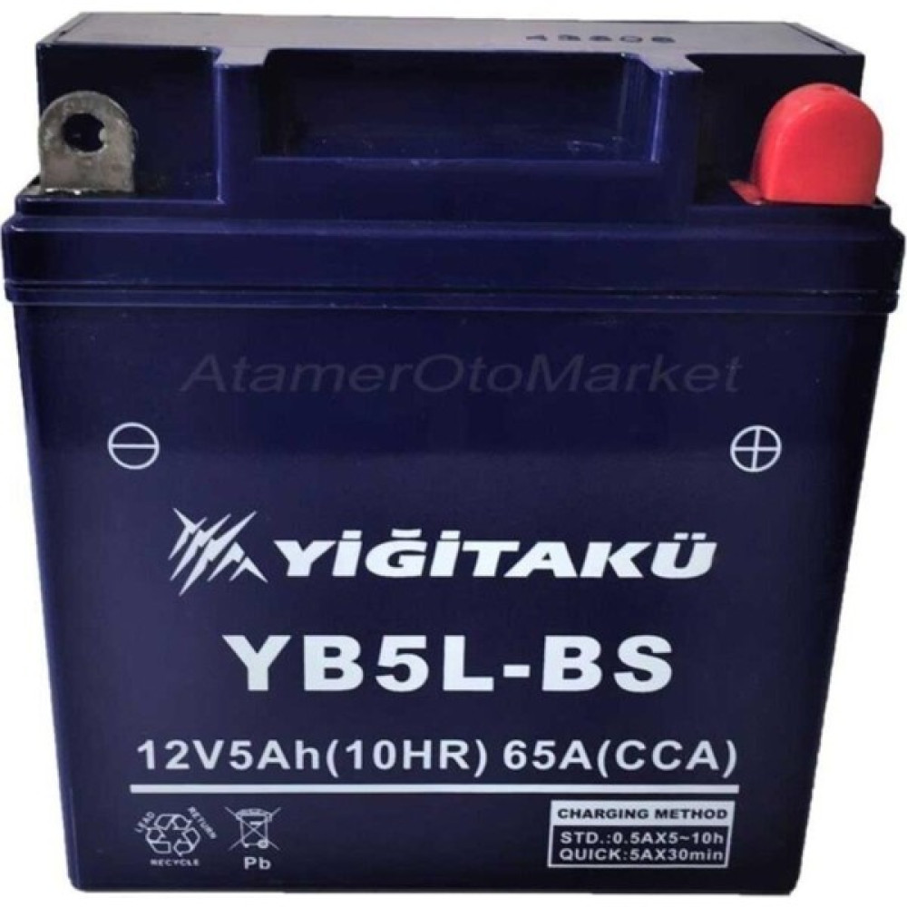 Yiğit Akü 12 V 5 Ah-Amper YB5L Motosiklet Akü Fiyatı