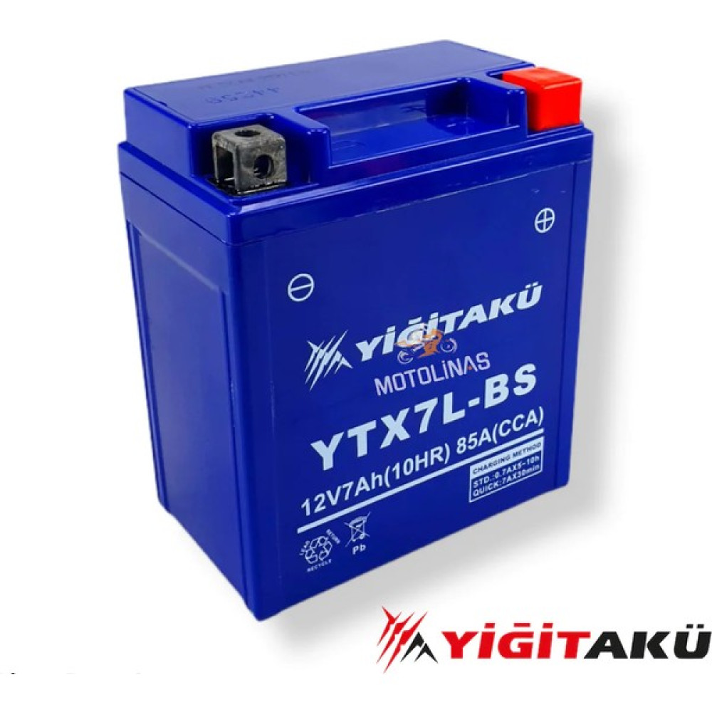 Yiğit Akü 12 V 7 Ah-Amper Yiğit Akü YTX7L Bs Motosiklet Aküsü 2023 Akü Fiyatı