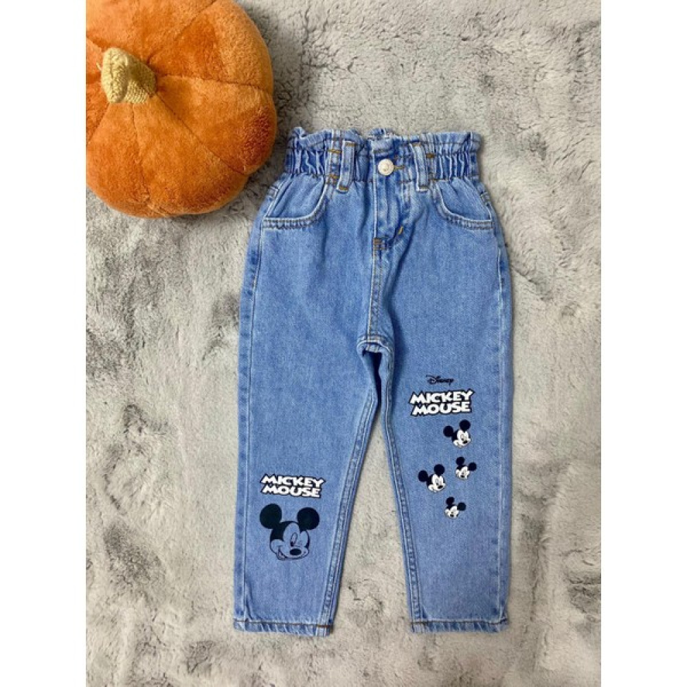 Yiğit Butik Yigit Butik Mickey Baskılı Çocuk Kot Pantolon Kız Çocuk Pantolon Fiyatı