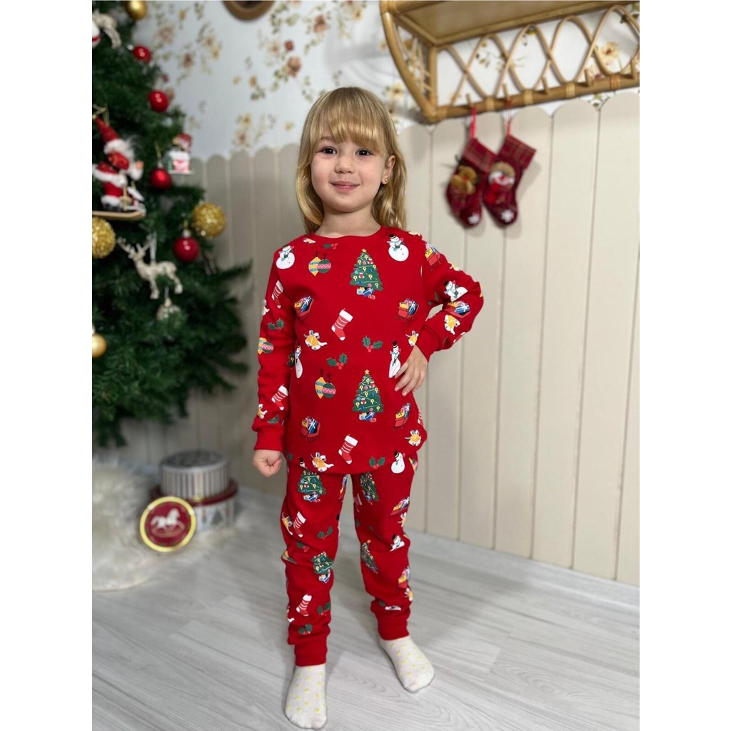 Yiğit Butik Yılbaşı Temalı Kız Çocuk Pijama Takımı Kız Çocuk Pijama Fiyatı