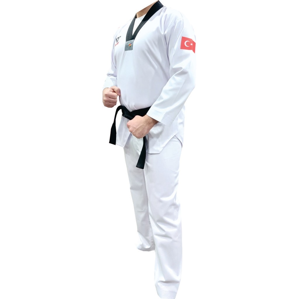 Yiğit Spor Taekwondo Elbisesi Siyah Yaka Fitilli Kumaş + Kuşak + Kişiye Özel Isim Yazılı Giyim & İç Giyim Fiyatı