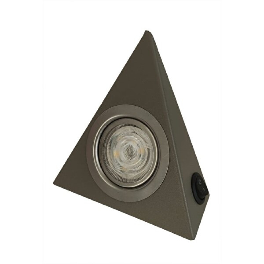 Yiğitled Yigitled Mutfak Dolap Altı Ledli Üçgen Spot 3W 220V LED Günışığı Metalik Boya Ral 7039 - 3000 Kelvin Spot Fiyatı