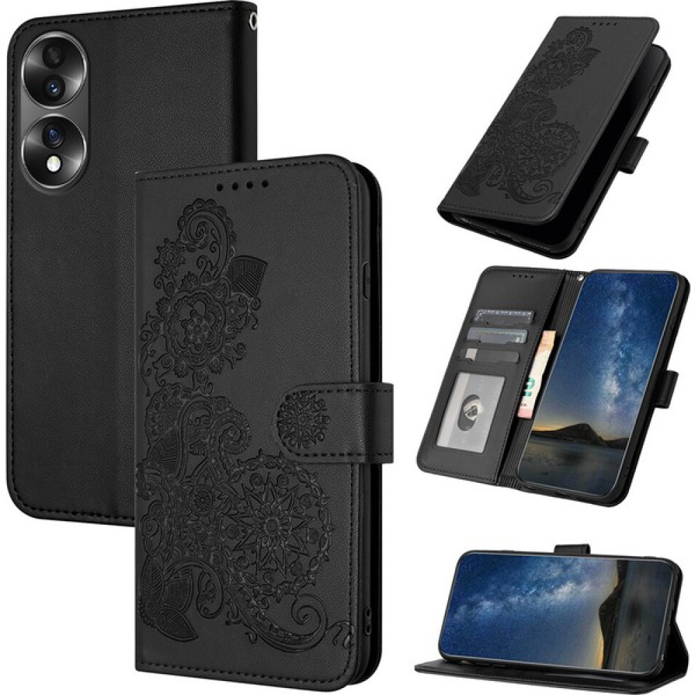 Yihang Boutique Honor 70 Flip Deri Manyetik Koruyucu Cüzdan Bilek Kayışı Telefon Kılıfı (Yurt Dışından) - Siyah Cep Telefonu Kılıfı Fiyatı