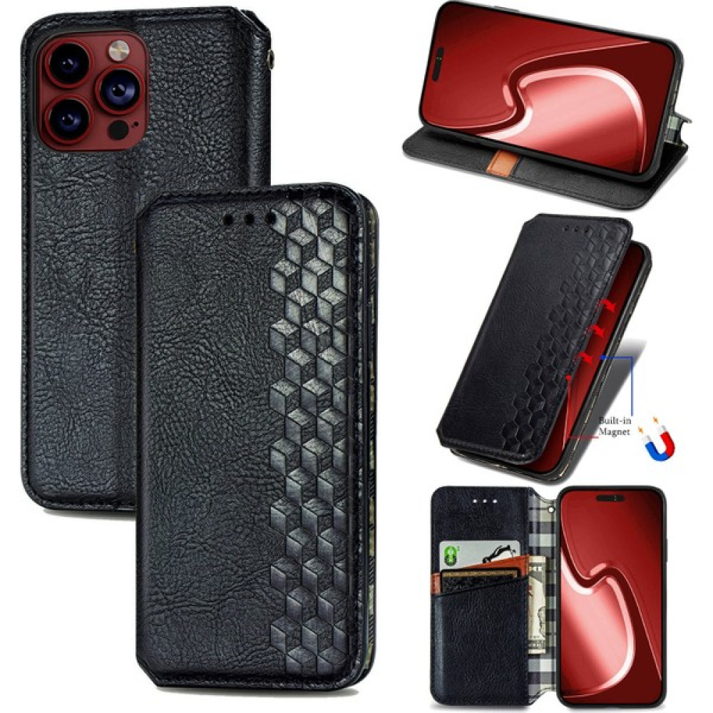 Yihang Boutique iPhone 15 Pro Max Kart Tutuculu Cüzdan Pu Deri Çevirme Çubuğu Telefon Kılıfı (Yurt Dışından) - Siyah Cep Telefonu Kılıfı Fiyatı
