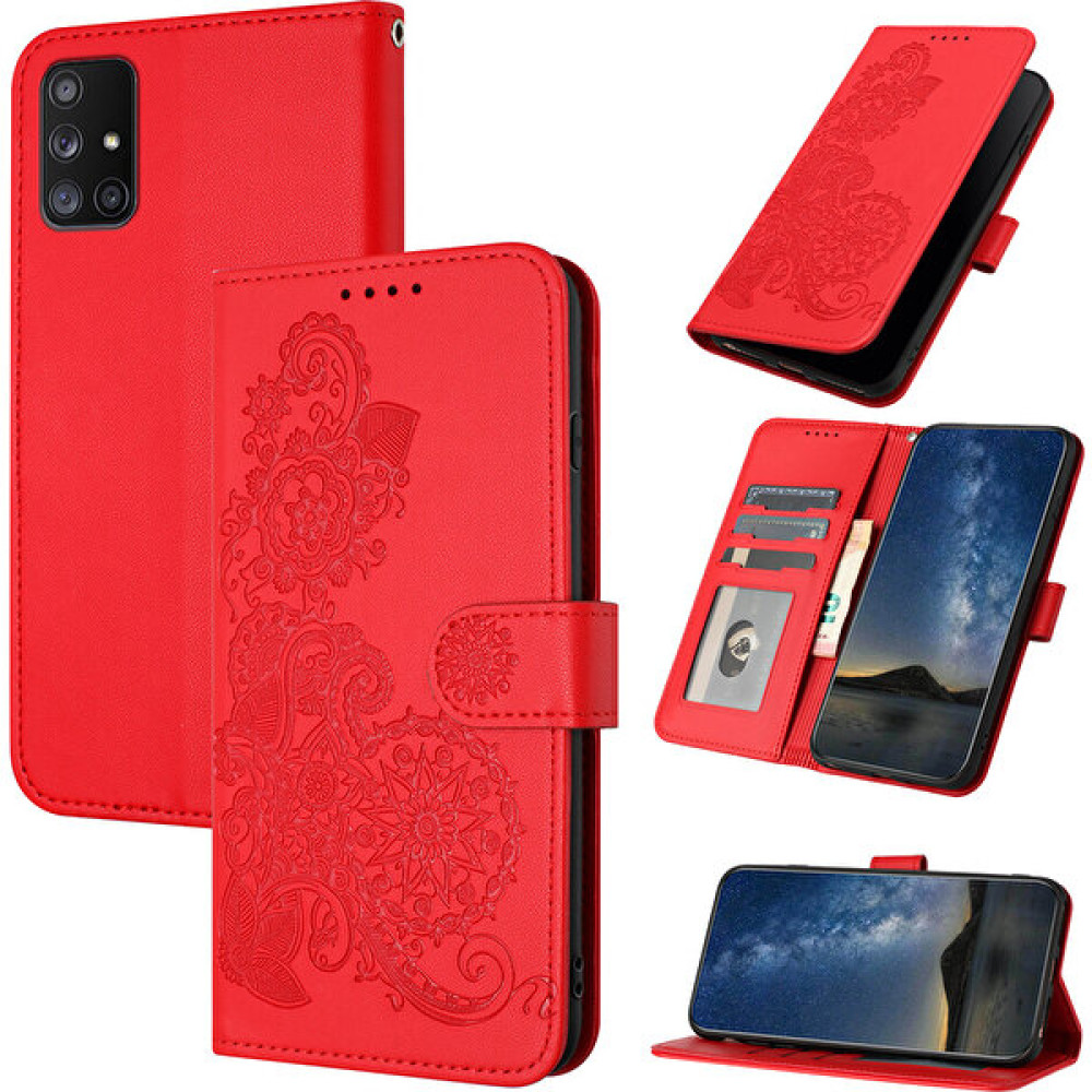 Yihang Boutique Samsung Galaxy A71 5g Flip Deri Manyetik Koruyucu Cüzdan Bilek Kayışı Telefon Kılıfı (Yurt Dışından) - Kırmızı Cep Telefonu Kılıfı Fiyatı