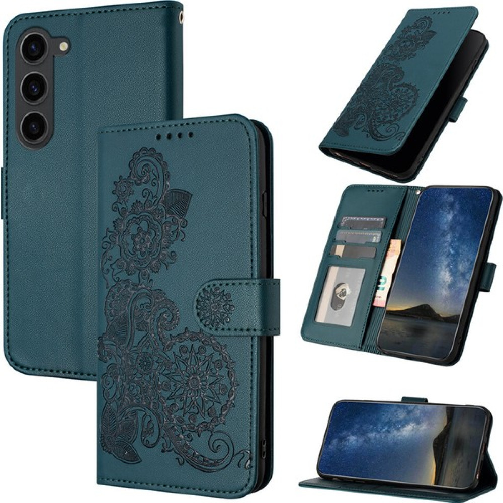Yihang Boutique Samsung Galaxy S23 Fe Flip Deri Manyetik Koruyucu Cüzdan Bilek Kayışı Telefon Kılıfı (Yurt Dışından) - Koyu Yeşil Cep Telefonu Kılıfı Fiyatı