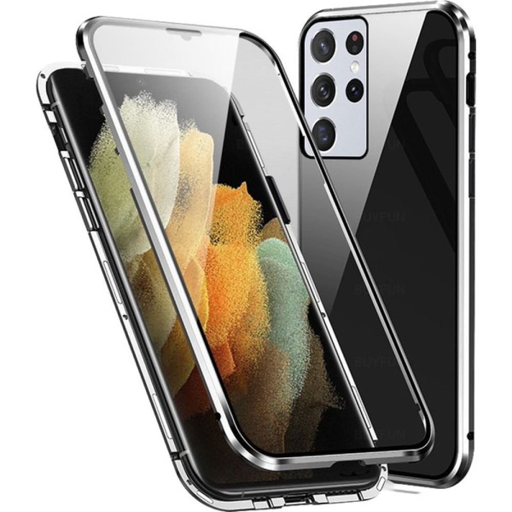 Yijun Metal Çerçeveli, Samsung Galaxy A54 Kamera Manyetik Kasaya Uygun Çift Taraflı Magneto Cep Telefonu Kılıfı (Yurt Dışından) - Simli Cep Telefonu Kılıfı Fiyatı
