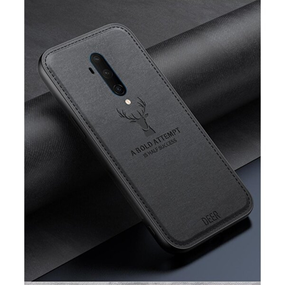 Yijun Oneplus 7t Pro Modaya Uygun Kumaş Dokulu Geyik Kafası Desenli Cep Telefonu Kılıfı Için Uygundur (Yurt Dışından) - Siyah Cep Telefonu Kılıfı Fiyatı