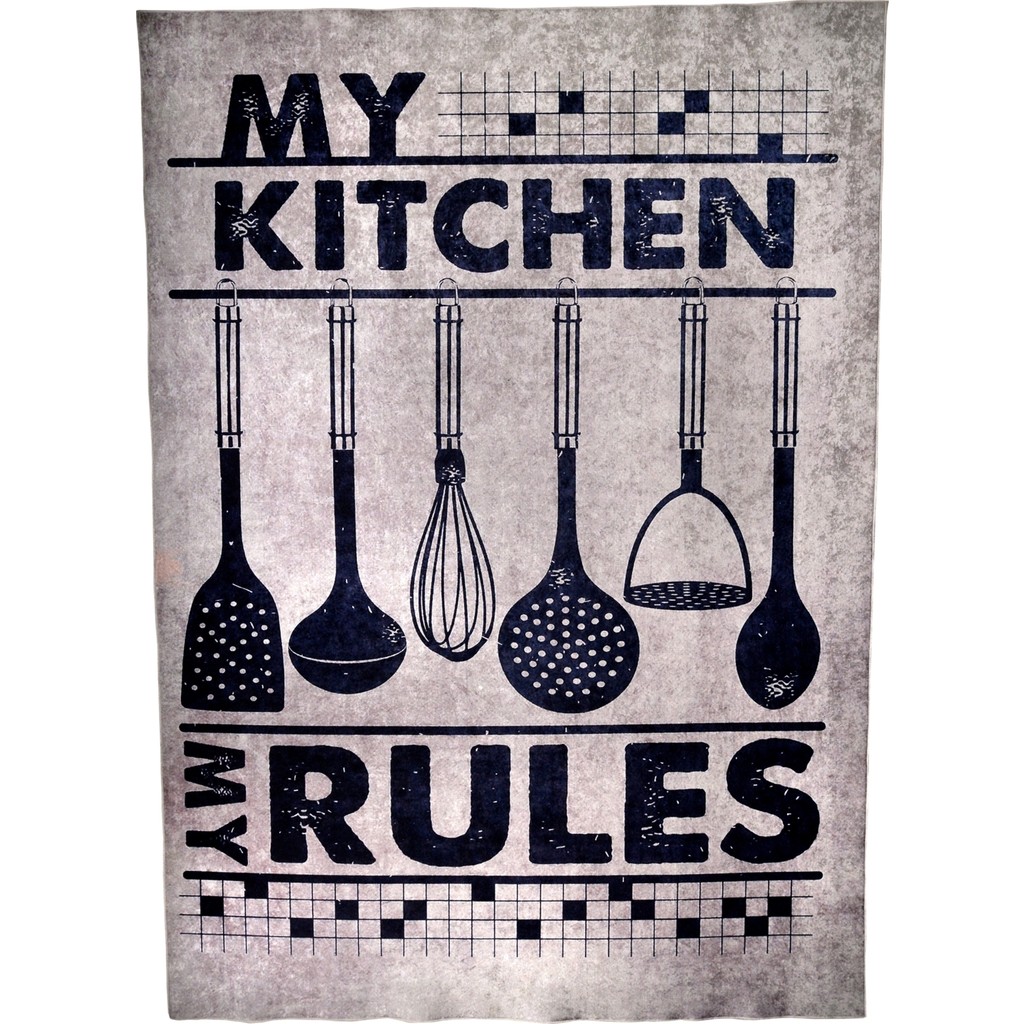 Yıkanabilir Mutfak Desenli Desenli Kaymaz Taban Dijital Baskı Halı - 160 x 230 cm - Renkli Salon Halısı Fiyatı