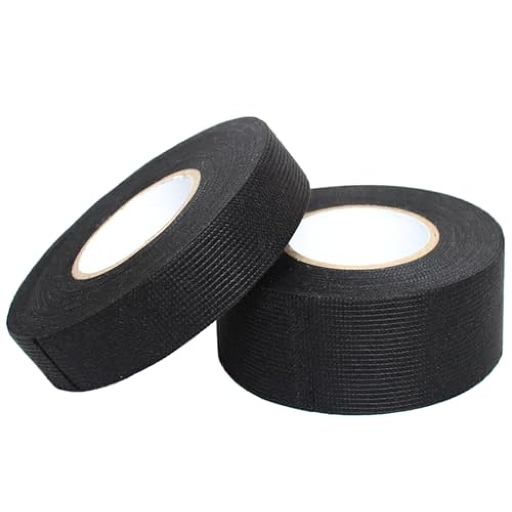 YIKANGHENG Automotive Pinstriping Tape, 2 Rolls Black 98 Feet 32mm and 19mm Self Adhesive Car Multipurpose Tape for Anti Squeak Wire Harness Bundling (2)