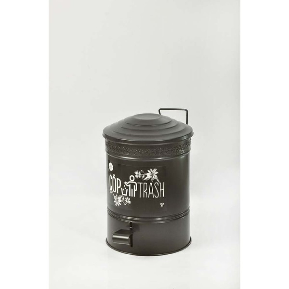 Yıldıray Metal Galvaniz Metal Pedallı Çöp Kovası 5 Litre Siyah Eşya Saklama / Düzenleme Fiyatı
