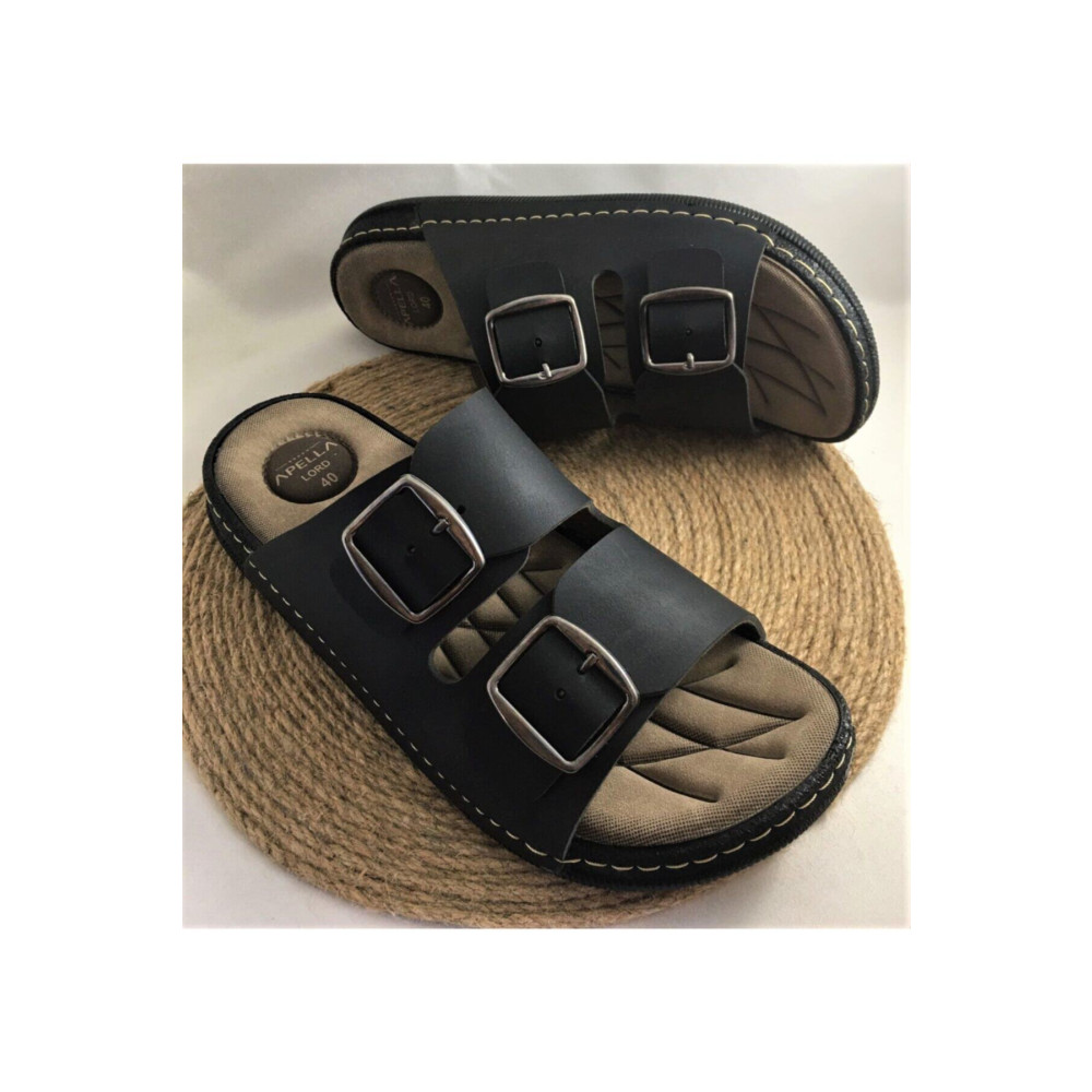 YILDIRIM AYAKKABICILIK Büyük Numara Yumuşak Deri Ortopedik Ve Hafif Taban Çift Toka Ayarlanabilir Erkek Terliği 44 Beden Unisex Sandalet Fiyatı