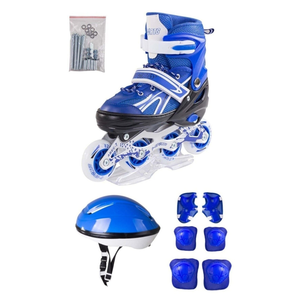 YILDIRIM OYUNCAK Mavi Ayarlanabilir 2+2 Işıklı Metal Alıştırma Pateni Kask Dizlik Dirseklik Setli 38-41 Beden Paten Fiyatı
