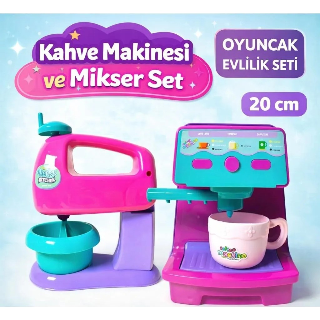 Yıldırım Oyuncak Oyuncak Kahve Makinesi ve Mikser Seti Oyuncak Evcilik Seti - Pembe Anne Bebek Oyuncak Fiyatı