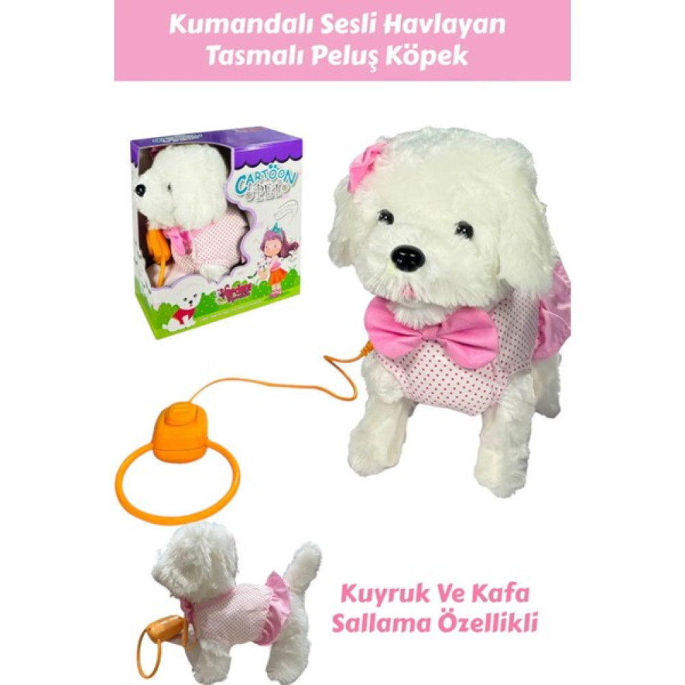 Yıldırım Oyuncak Peluş Tasmalı Yürüyen Fiyonklu Köpek 25 cm Sesli Havlayan Kafa ve Kuyruk Sallayan Köpek - Açık Pembe Peluş Oyuncaklar Fiyatı