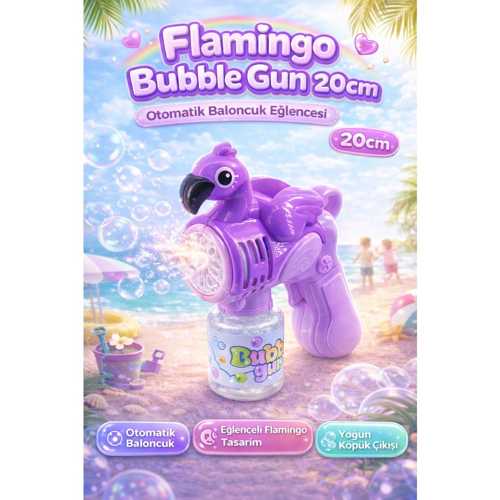 Yıldırım Oyuncak Pilli Flamingo Bubble Gun 20CM Otomatik Baloncuk Tabancası – Sürekli Köpük Üreten Çocuk Oyuncağı - Mor Anne Bebek Oyuncak Fiyatı