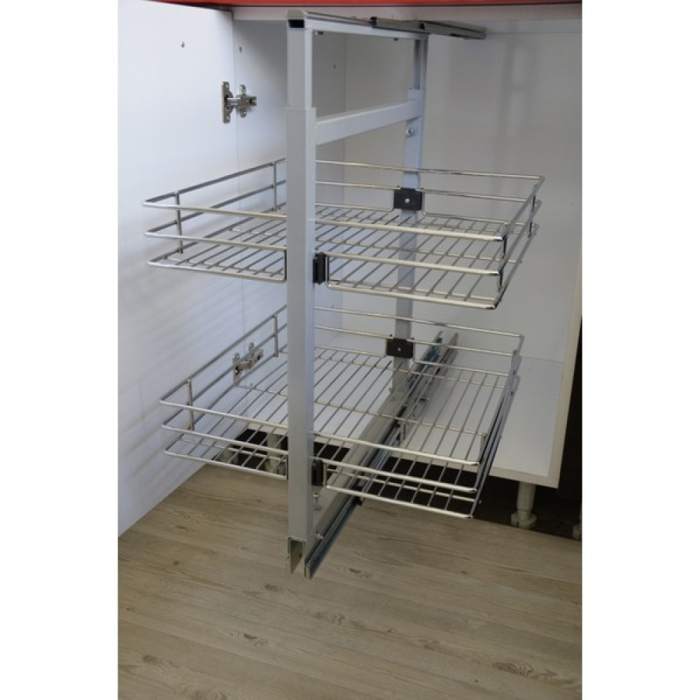 Yıldız Aks Frenli Tezgah Altı Kiler 60-80 cm Arası 2 Sepet - 35cm Kapak - Krom Mutfak Dolabı / Mobilyası Fiyatı