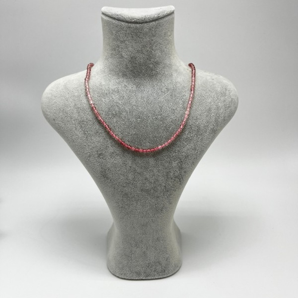 Yıldız Doğal Taş Sertifikalı Çilek Kuvars 4mm 925 Ayar Gümüş Doğal Taş Kolye Uzatma Zincirli - Pembe - 45 cm Gümüş Kolye Fiyatı