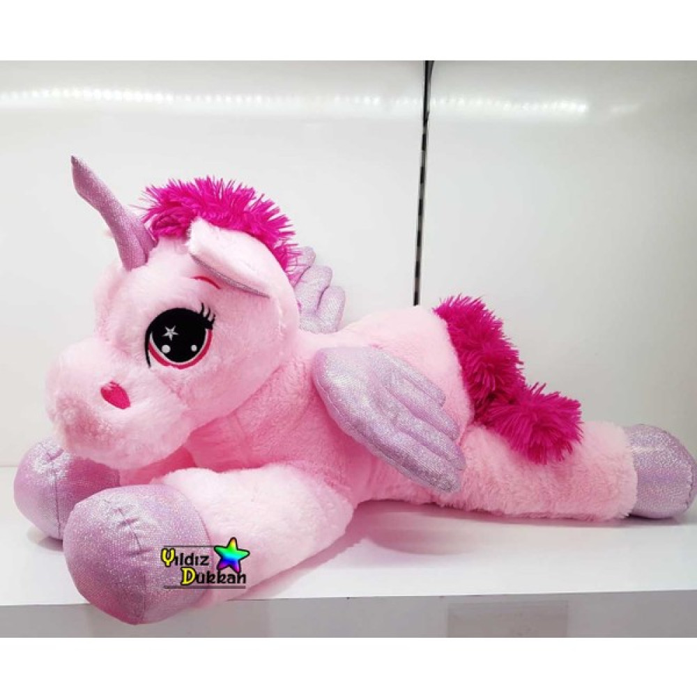 Yıldız Dükkan Sevimli Hayvan Peluş Oyuncak At Yatan Boynuzlu At Unicorn Pony 60 cm Oyun Arkadaşı - 205 Pembe Peluş Oyuncaklar Fiyatı