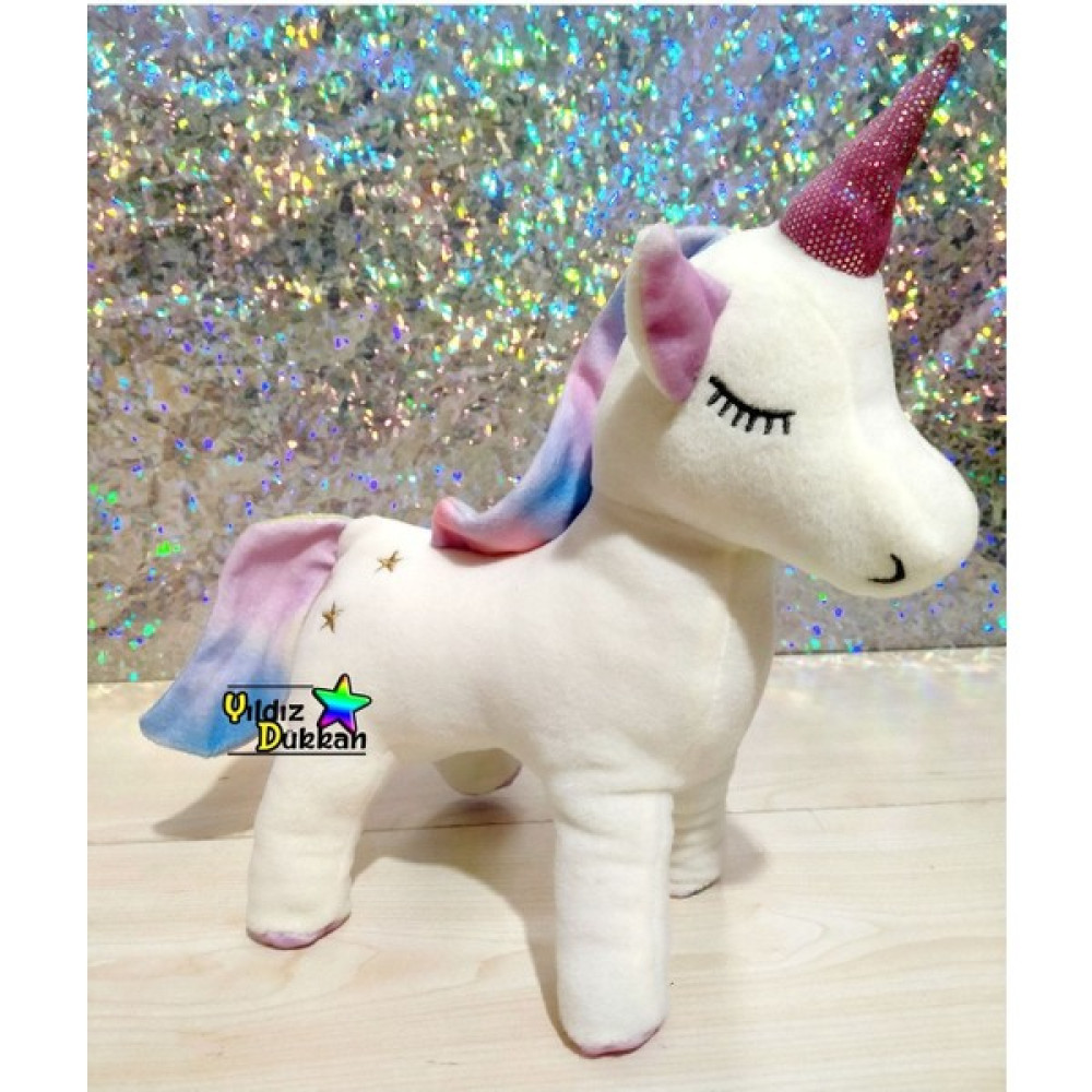 Yıldız Dükkan Sevimli Orijinal Peluş Oyuncak Pony Uyku Arkadaşım Unicorn 30 cm Boynuzlu At - Gökkuşağı Peluş Oyuncaklar Fiyatı