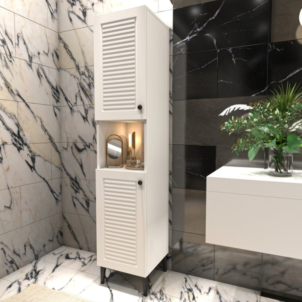 Yıldız Elegance Banyo Boy Dolabı Luxe - Beyaz Banyo Dolabı / Mobilyası Fiyatı