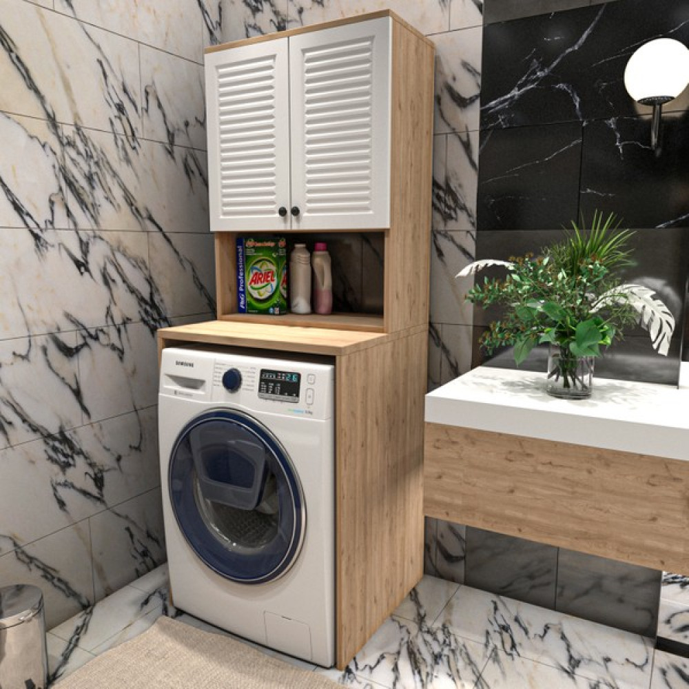 Yıldız Elegance Banyo Dolabı Çamaşır Makinesi Dolabı Ahşap-Beyaz - Ahşap Banyo Dolabı / Mobilyası Fiyatı