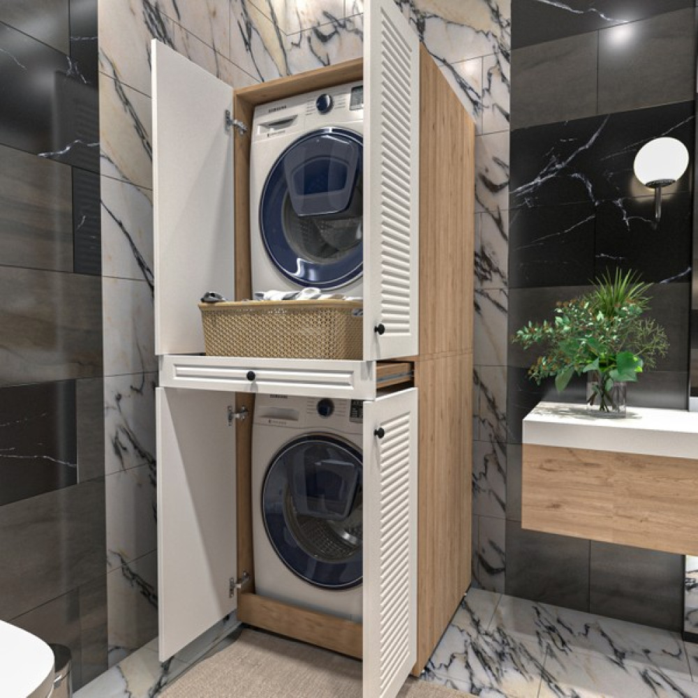 Yıldız Elegance Panjur Kapaklı Kurutma ve Çamaşır Makınesı Dolabı Luxe Ahşap Diğer Fiyatı