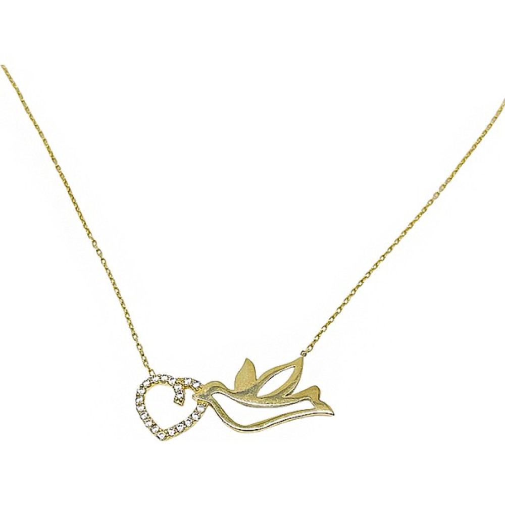 Yıldız Gold 14 Ayar Özgürlüğün ve Aşkın Simgesi Taşlı Kolye - 30 cm Altın Kolye Fiyatı