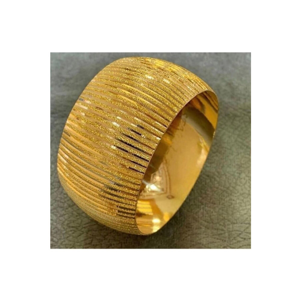 Yıldız Gold İmitasyon 22 Ayar Altın Kaplama 4 cm Çizgili Model Bilezik 18 cm Beden Bilezikler Fiyatı
