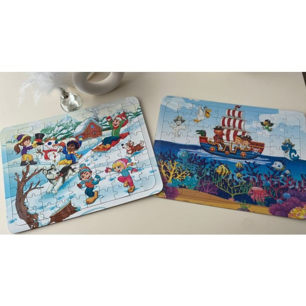 Yıldız Puzzle 2 Adet 80 Parça Büyük Boy Çocuk Eğitici Arka Yüz Boyamalı Yapboz Eğitici Oyuncak Fiyatı
