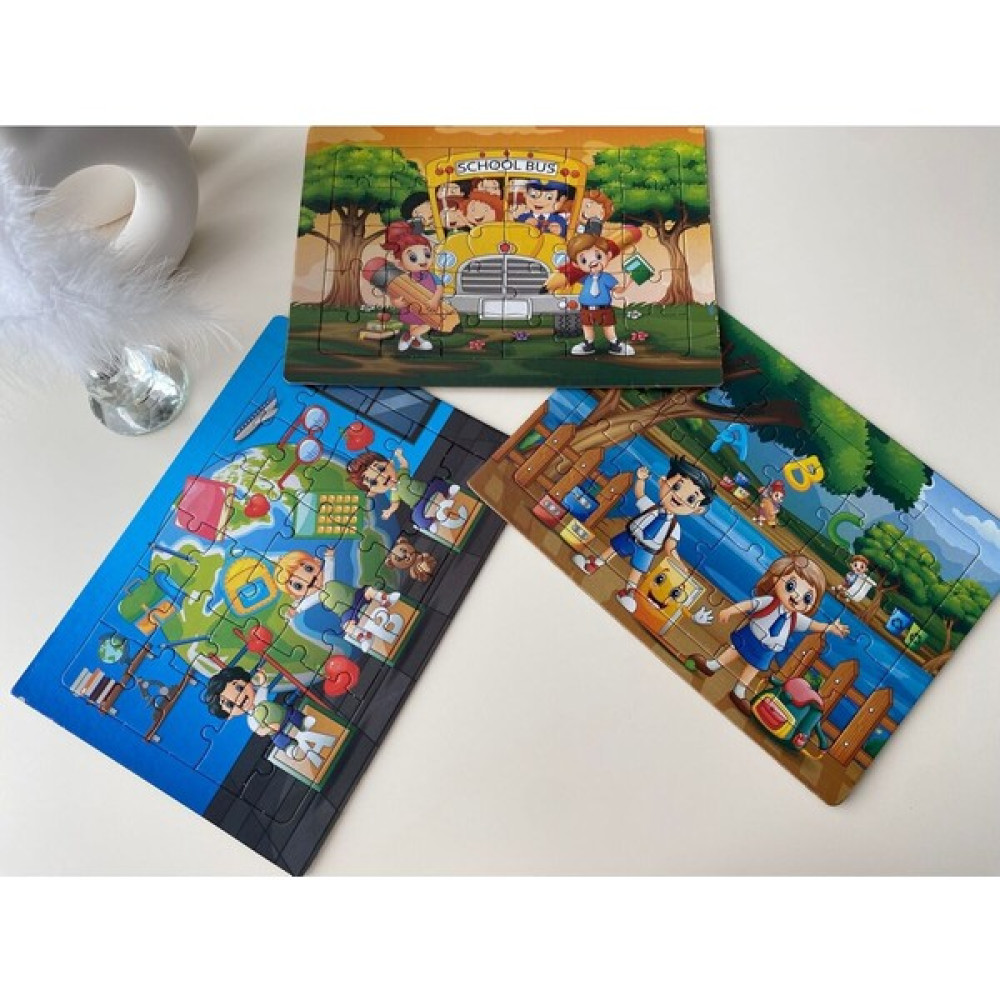 Yıldız Puzzle 3 Adet 30 Parça Küçük Boy Çocuk Egitici Arkası Boyamalı Yapboz Oto Boyaları Fiyatı