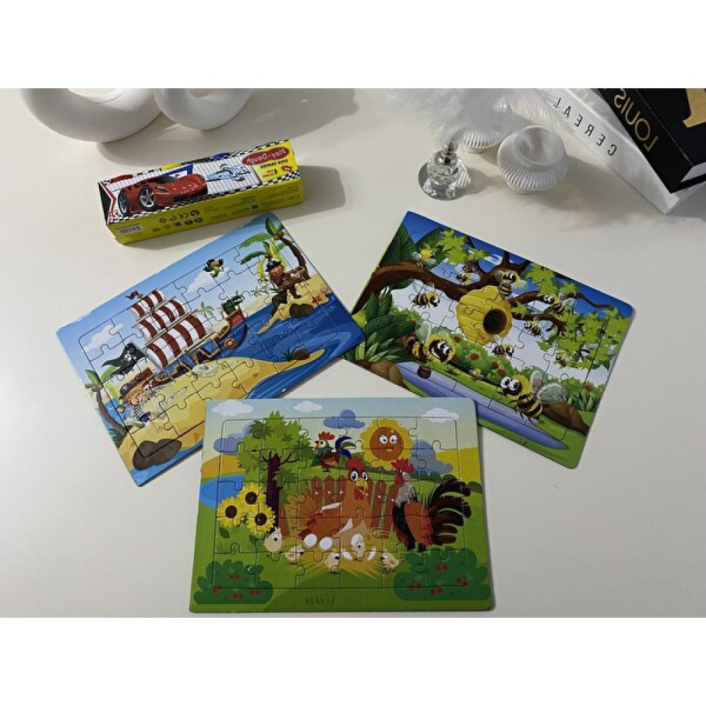 Yıldız Puzzle 3’lü Küçük Boy Arkası Boyamalı Puzzle + Oyun Hamuru Eğitici Oyuncak Fiyatı