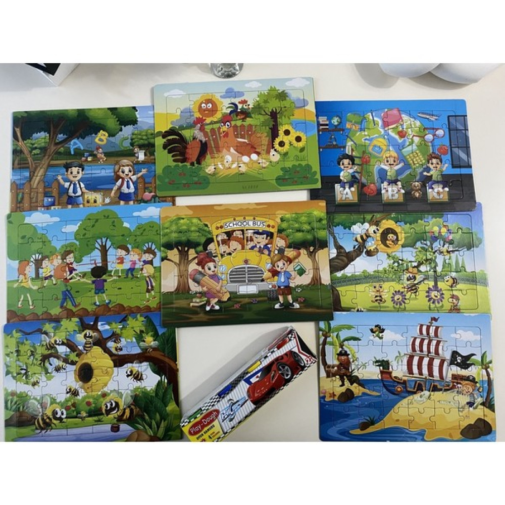 Yıldız Puzzle 8'li 30 Parça Küçük Boy Arkası Boyamalı Yapboz+ 12'li Boyama Kalemi+Boyama Kitabı+ Oyun Hamuru Eğitici Oyuncak Fiyatı