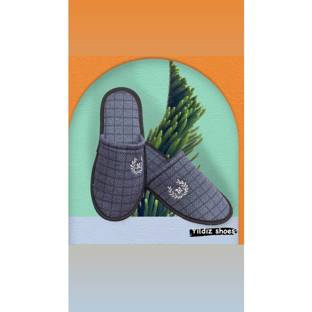 YILDIZ SHOES Motifli Erkek Ev Terliği Nakışlı Günlük Önü Kapalı Misafir Terliği Kışlık Ev Misafir Terliği Laciver 45 Beden Unisex Sandalet Fiyatı