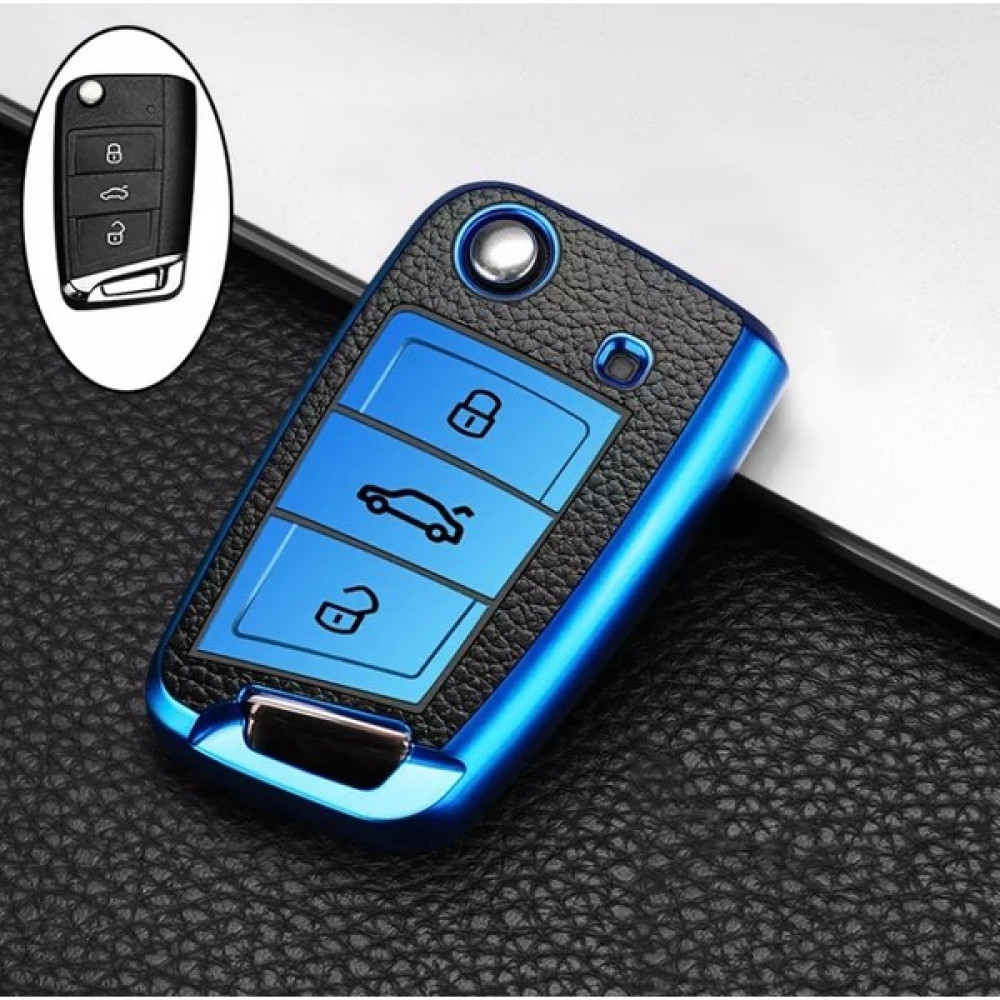 Yıldız Tuning Vw Golf 7 2013-2020  Süperlüx Anahtar Kılıfı Mavi Renk Oto Boyaları Fiyatı