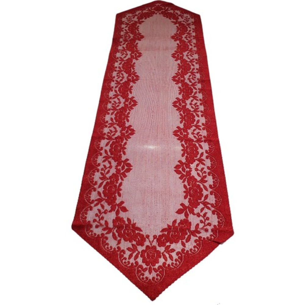 Yıldızhan Çeyiz Kırmızı Dekoratif, Şık, Örme, Tül, Dantel Ranır (Runner) 40 x 140 cm Masa Örtüsü Fiyatı