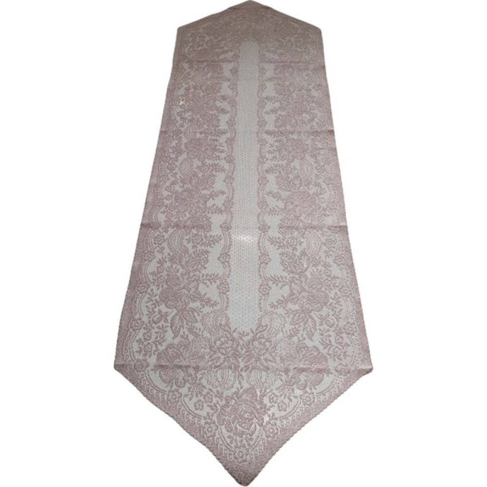Yıldızhan Çeyiz Kırmızı Dekoratif, Şık, Örme, Tül, Dantel Ranır (Runner) 40 x 140 cm - Gül Kurusu Masa Örtüsü Fiyatı