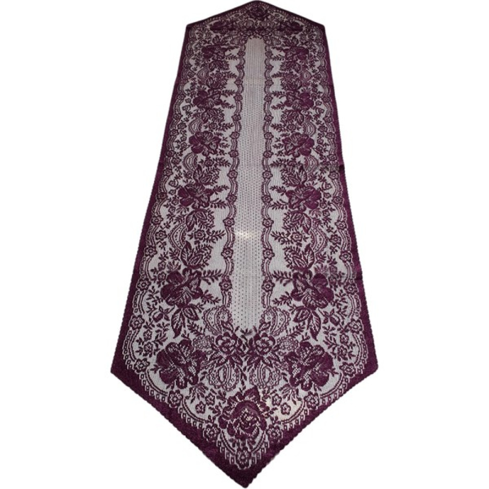 Yıldızhan Çeyiz Kırmızı Dekoratif, Şık, Örme, Tül, Dantel Ranır (Runner) 40 x 140 cm - Koyu Mürdüm Masa Örtüsü Fiyatı