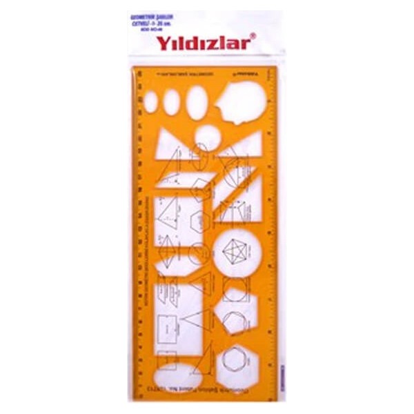Yıldızlar Geometrik Şablon Cetvel 25 Cm. (040) Cetvel Fiyatı