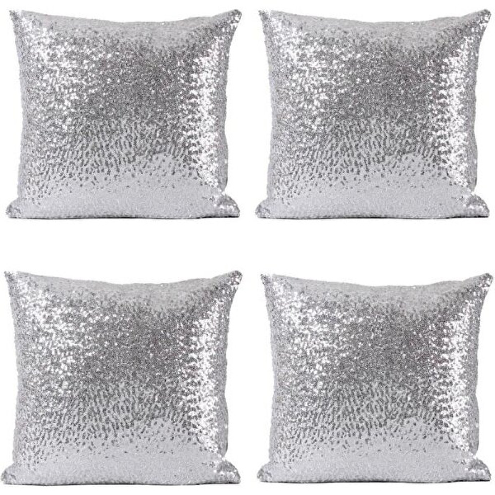 Yılmaz Home 4’lü Pullu Payetli Dekoratif Kırlent Kılıfı - 42 x 42 cm - Gümüş Kırlent / Mobilya Yastığı Fiyatı