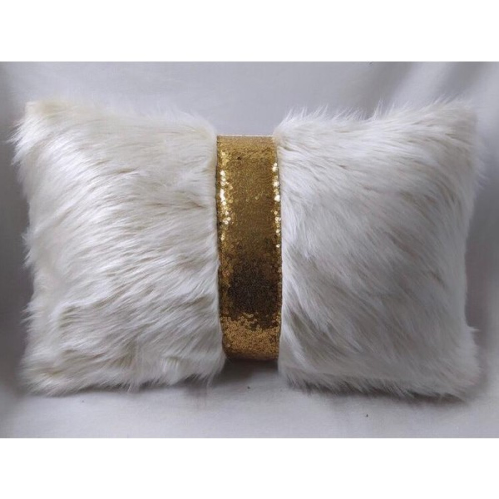Yılmaz Home Peluş Dikdörtgen Şeritli Kırlent Kılıfı - 30 x 50 cm - Kemik Kırlent / Mobilya Yastığı Fiyatı