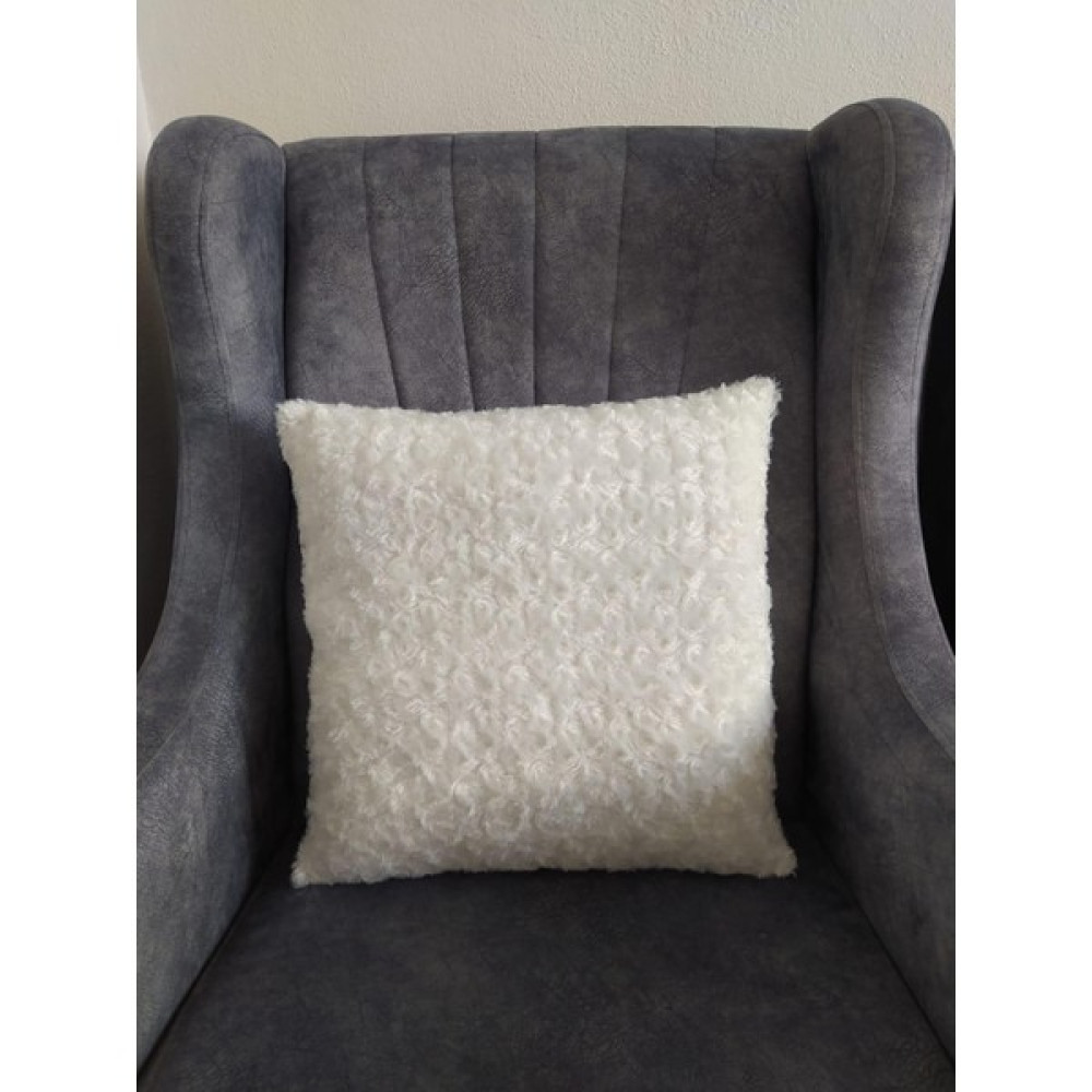Yılmaz Home Peluş Kırlent Kılıfı Gül Desenli Ithal Kumaş - 42 x 42 cm - Beyaz Kırlent / Mobilya Yastığı Fiyatı