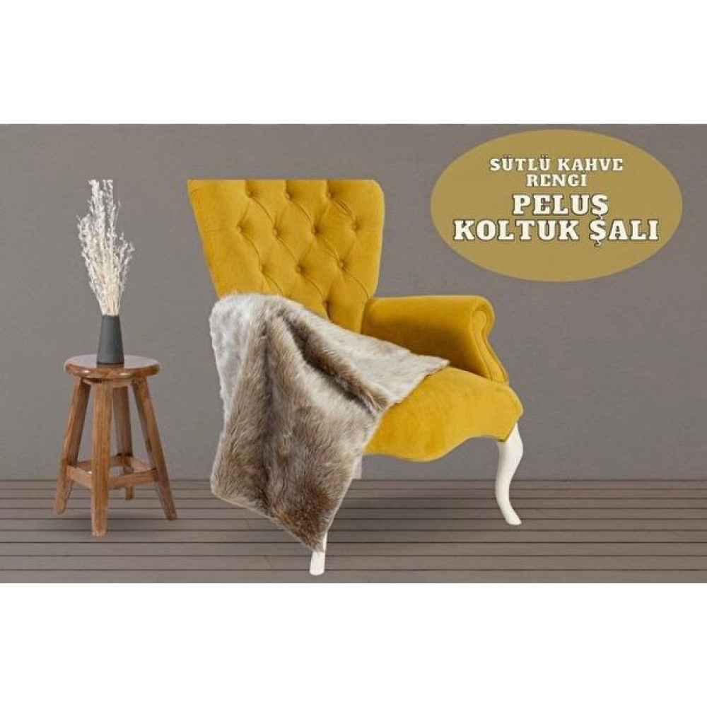 Yılmaz Home Peluş Koltuk Şalı 90 x 150 cm - Vizon Koltuk & Kanepe Örtüsü Fiyatı