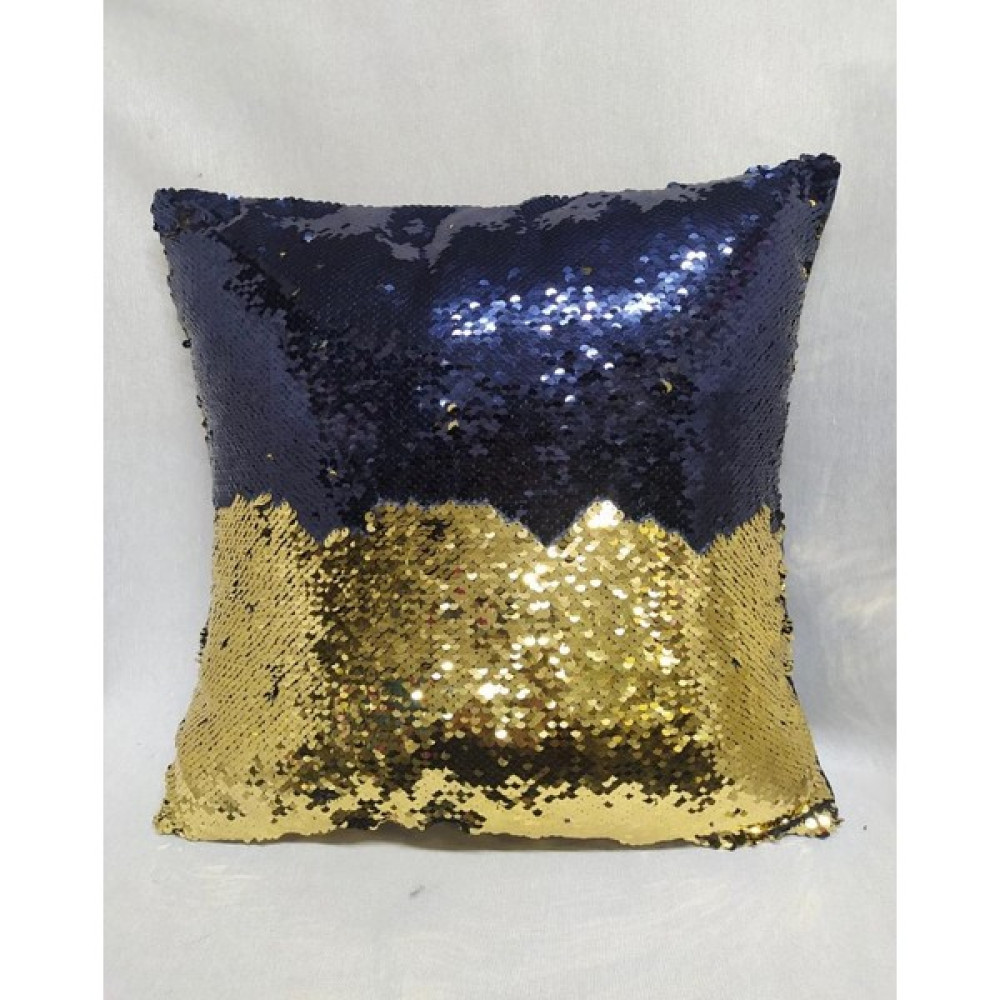 Yılmaz Home Pullu Payetli Kırlent Kılıfı -(Lacivert-Gold) - 42 x 42 cm - Lacivert - Gold Kırlent / Mobilya Yastığı Fiyatı