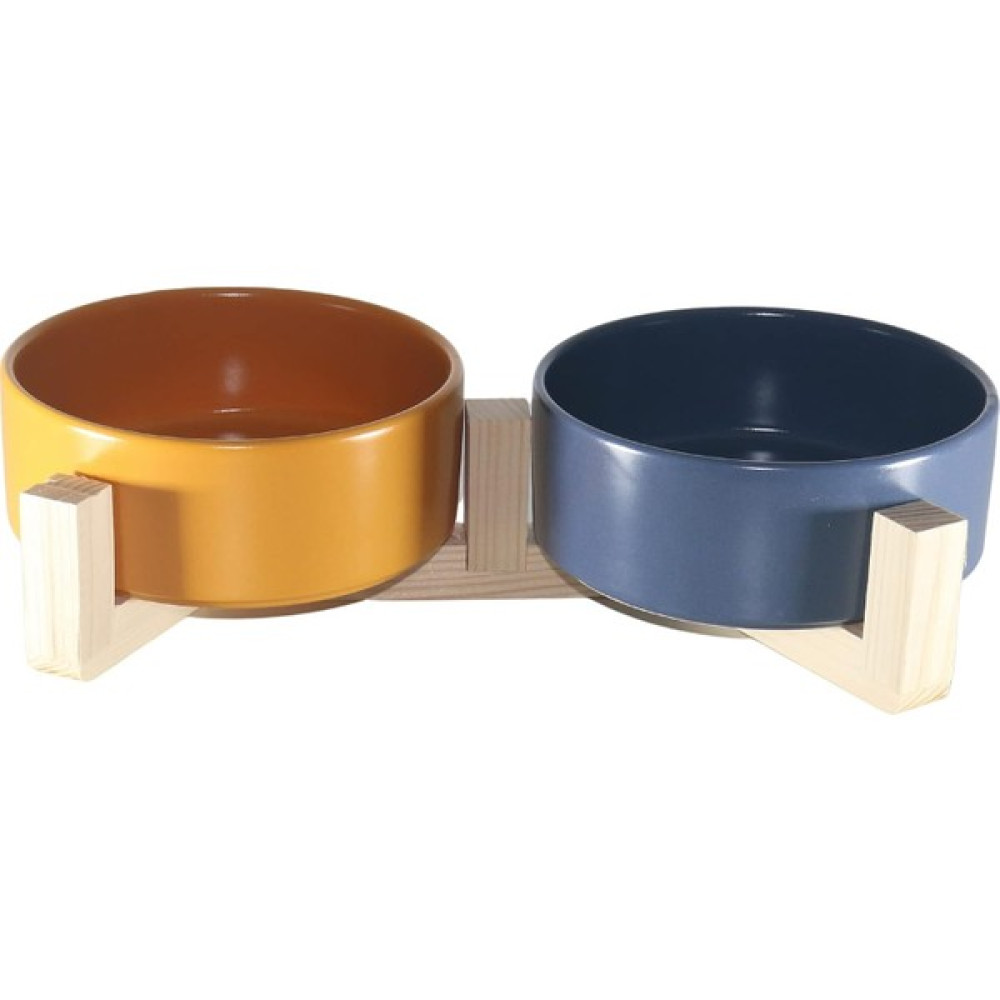 Yılmazel Mama-Su Kabı Ahşap Standı ve Seramik Kasesi Yavru Evcil Hayvan Minimalist Design Çifthazneli Evcil Hayvan Ürünleri Fiyatı