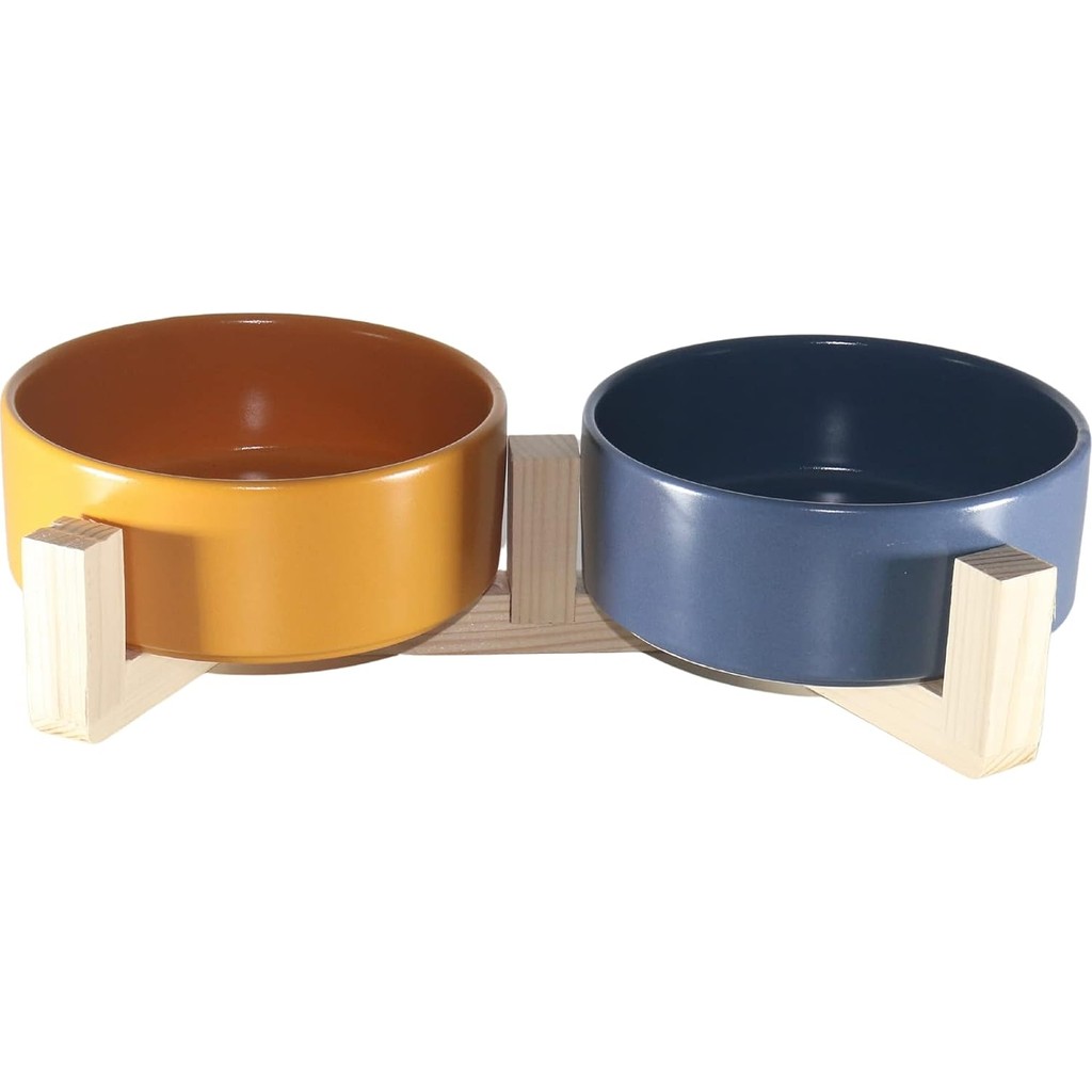 Yılmazel Mama-Su Kabı Ahşap Standı ve Seramik Kasesi Yavru Evcil Hayvan Minimalist Design Çifthazneli Evcil Hayvan Ürünleri Fiyatı